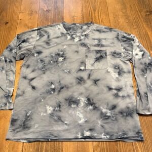 Lululemon Relaxed Mesh Pocket Long Sleeve Shirt Mens 2XL Tie Dye Gray